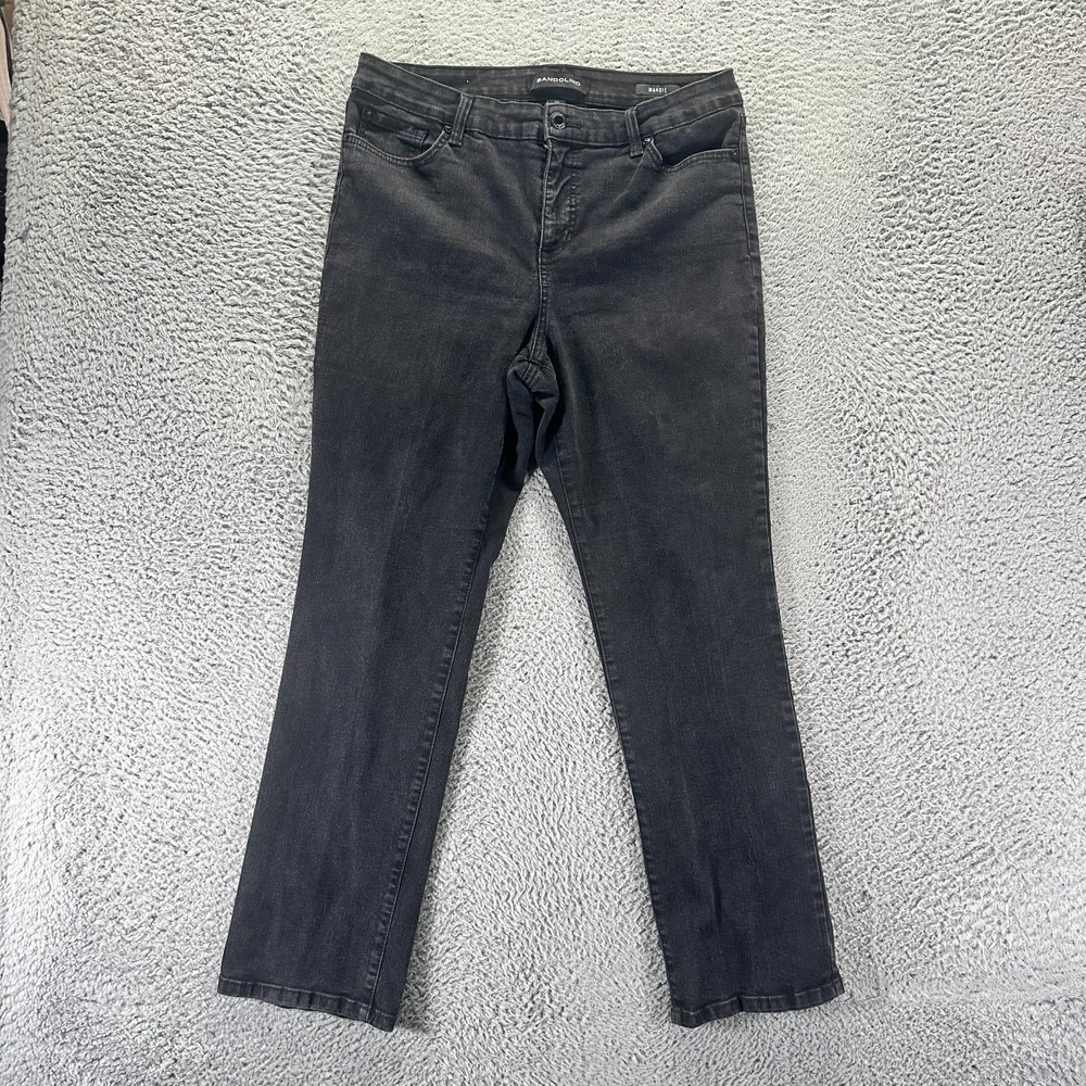 Bandolino Mandie Jeans Womens 12 Black Cotton Denim Straight Workwear Stretch